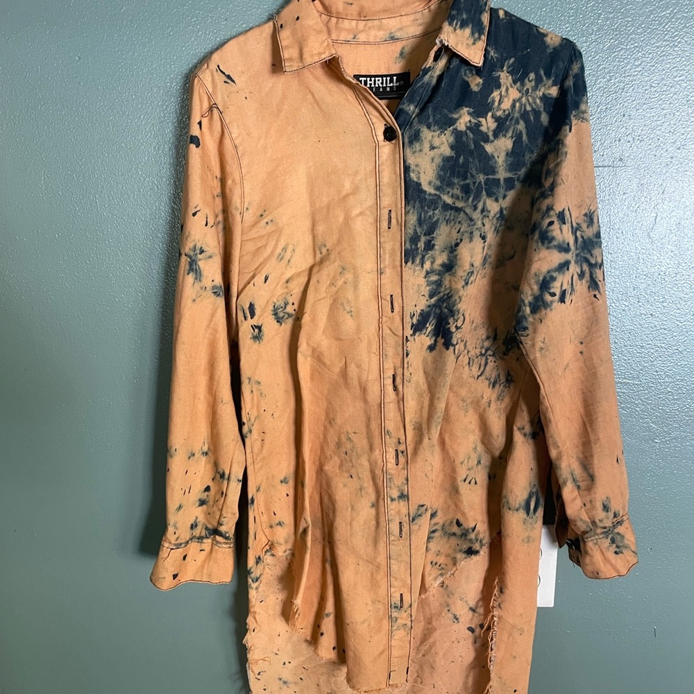 Women’s long button up shirt